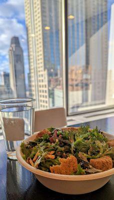 Mediterranean Bowl with falafel on the 32nd floor