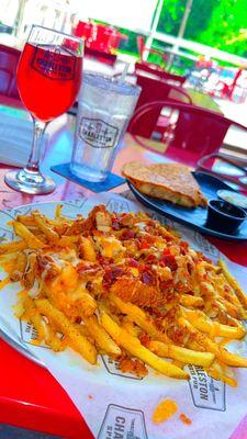 Loaded Bird Dog Fries with Cranberry Mimosa ..