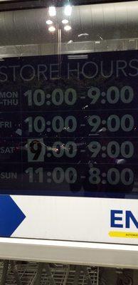 Store hours 8/03/18