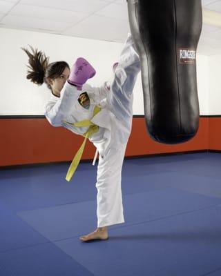 Just kickin' it at Brentwood Martial Arts!