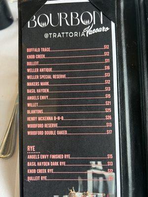 Overpriced bourbon list