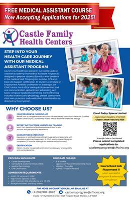 FREE Medical Assistant Course. Scan QR code for application.