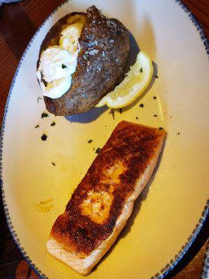 Blackened [partially] Atlantic Salmon with Baked Potato