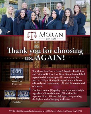 Voted 2023 Best of Central California in Divorce, Defense, and Family Law!