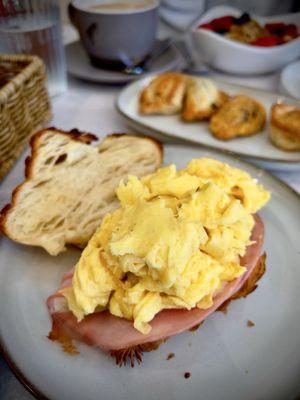 Ham and Cheese Croissant with Scrambled Eggs