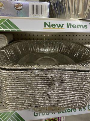 Disposable foil pans.