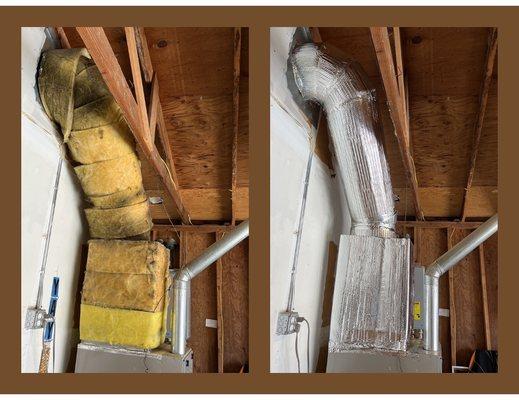 Another expert job by The Furnace Room!  Douglas and Thomas replaced old leaky insulation.