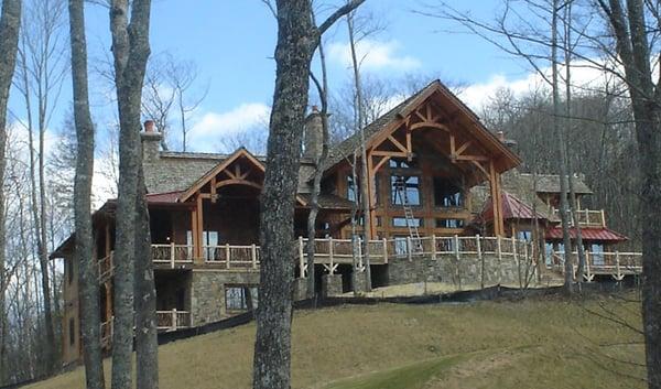 Interior & exterior house painting & staining for 8000 sq ft Cashiers, NC mountain home