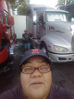 Washing trucks