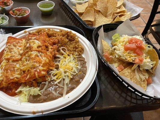 Cheese Enchiladas Combo Plate