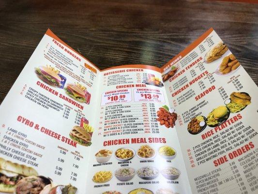 Menu-diverse and low prices