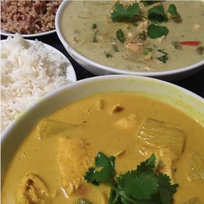 Yellow and Green Curry, delivered to your door!