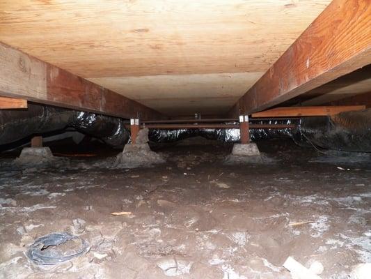 before crawl space encapsulation system.