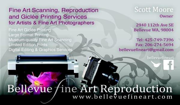 Bellevue Fine Art Repro, art scanning, fine art printing for artists and photgraphers