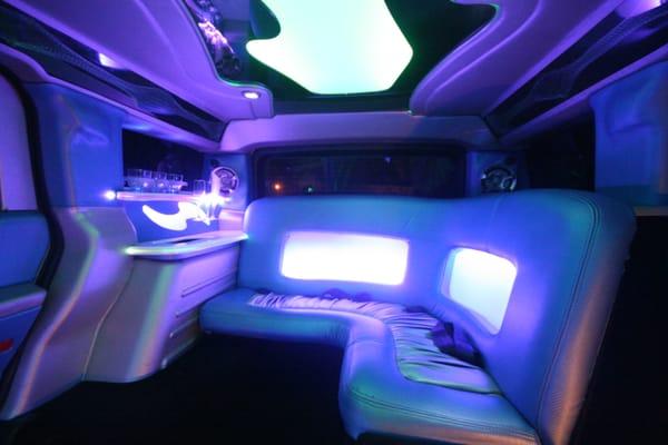 #62 inside rear of Hummer H2 Limo 20 passenger