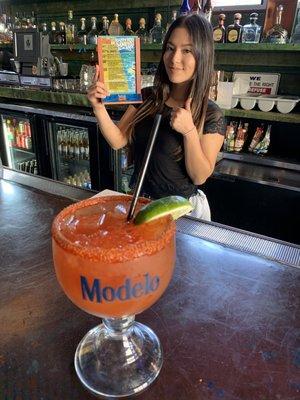 My Bartender Cristal! It's Happy Hour!  What!? 1PM - 10PM!