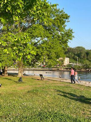 People strolling in the park