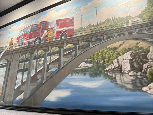 Folsom Fire & rainbow bridge mural