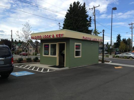 The building at the west entrance of Fred Meyer parking lot or 1st NW.