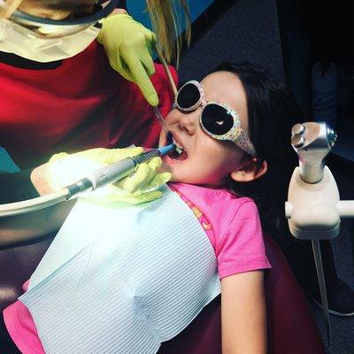 Juliana loving Sunny Hills Pediatric Dentistry