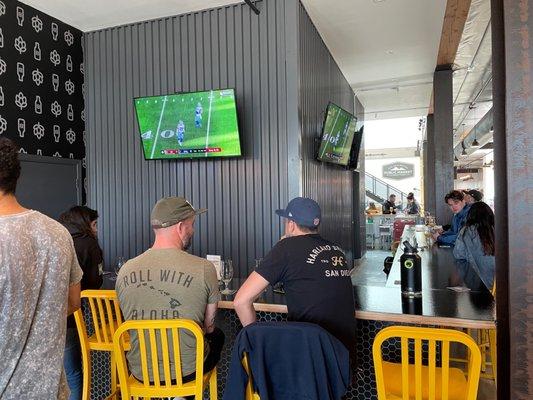 A mini-sports bar area, which was fortunately not noisy at all.