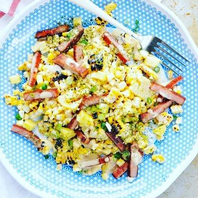 Elote Tots with Spam and Pineapple