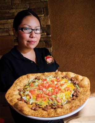 Award-winning Tewa Taco, our most popular dish! Served on our fresh house-made fry bread.