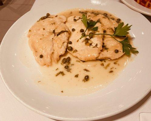 Chicken piccata - a bit lemony for my taste.