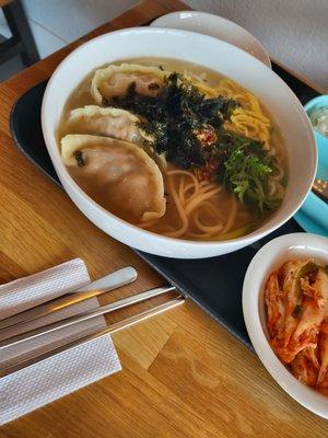 Mandu noodle soup. I didn't order or try but it looked so good that I'm planning to get it next time.