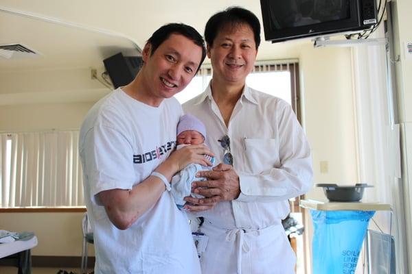 Dr. Kim came to check on us several times after post delivery. this pic was taken Sunday Morning. Thanks for caring Dr. Kim!