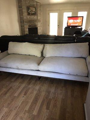 The before pic but again this does no show how bad the couch was