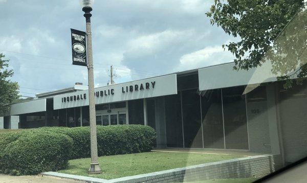 The front of the library