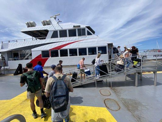 Boarding the ferry