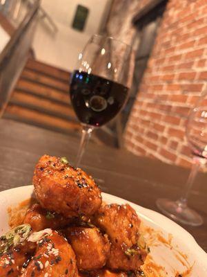 Korean wings and Côtes du Rhône.