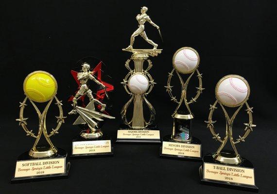 Little League appreciation picture! We work with our local leagues to create trophies they adore without breaking their budget.