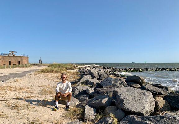 The coast along Mobile Bay was scenic.