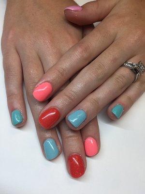 Colorful Dip Manicure