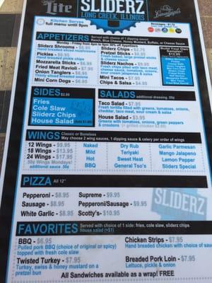 Here's the back of their Menu. All great entrees!