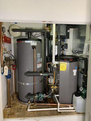 New High Efficiency boiler with indirect water heater.