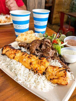 Chicken Kabob & Gyro Meat Plate IG @snacks_with_steph