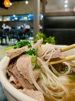 P5. SLICED STEAK & BRISKET PHO Served with bean sprouts, basil, lime & jalapeños.