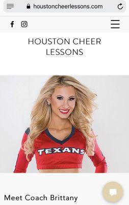 Coach Brittany and website of houston cheer lessons