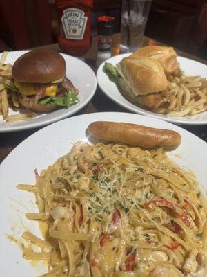 Cajun Shrimp & Chicken Pasta NEW Fried Fish Sandwich Fridays Signature Whiskey-Glaze Burger