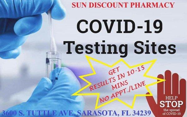 Get Tested Today .. no line no waiting.. Rapid Antigen Test .. results in 10-15 minutes