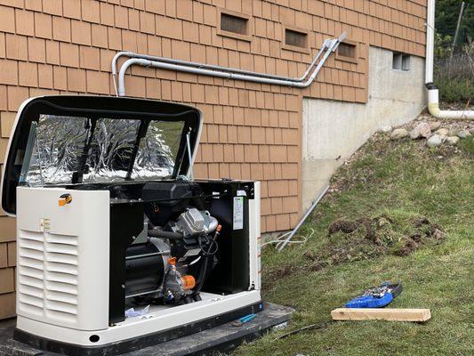 Generator installation in progress