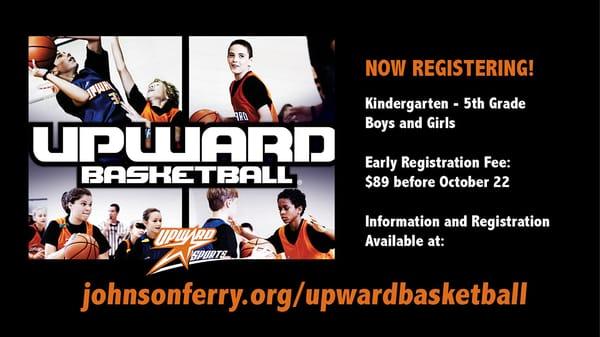 Each Fall/Winter Johnson Ferry Sports has Upward Basketball for boys and girls K-5th Grade.