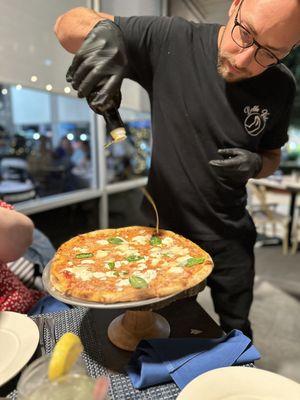 - Margherita Pizza  drizzled with olive oil