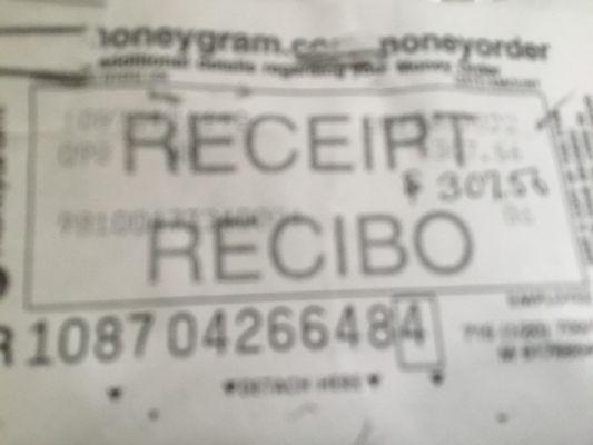 Money Gram/Money Order