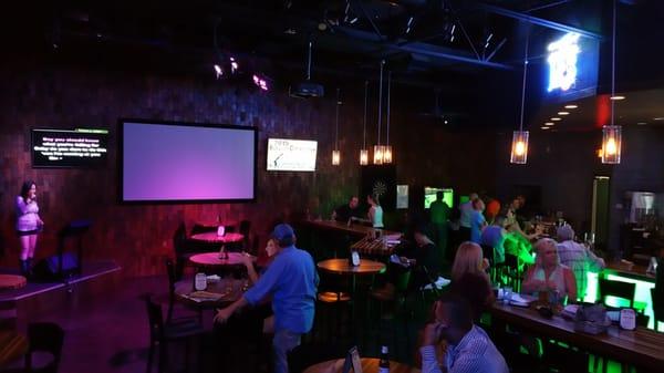 View of the bar at night during karaoke. Karaoke starts at 9pm every night of the week!