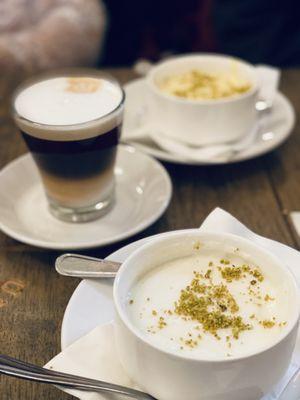 Cappuccino and milk pudding